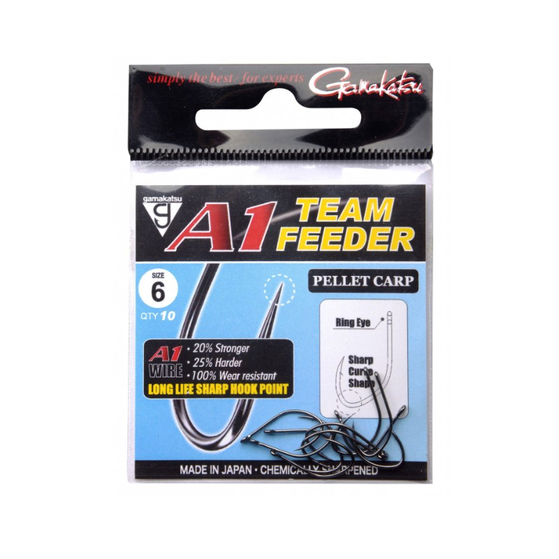 Gamakatsu A1 TEAM FEEDER EYED HOOKS PELLET CARP